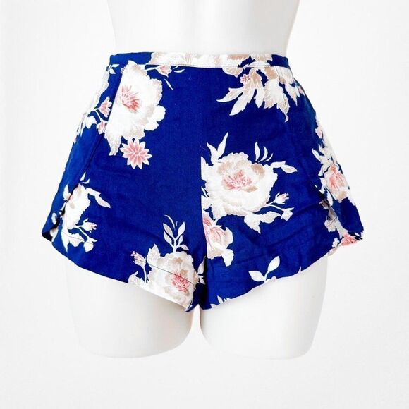 Vintage Y2K Blue Pink Mid Rise Floral Woven Summer Casual Shorts Size XS/S - Picture 6 of 7